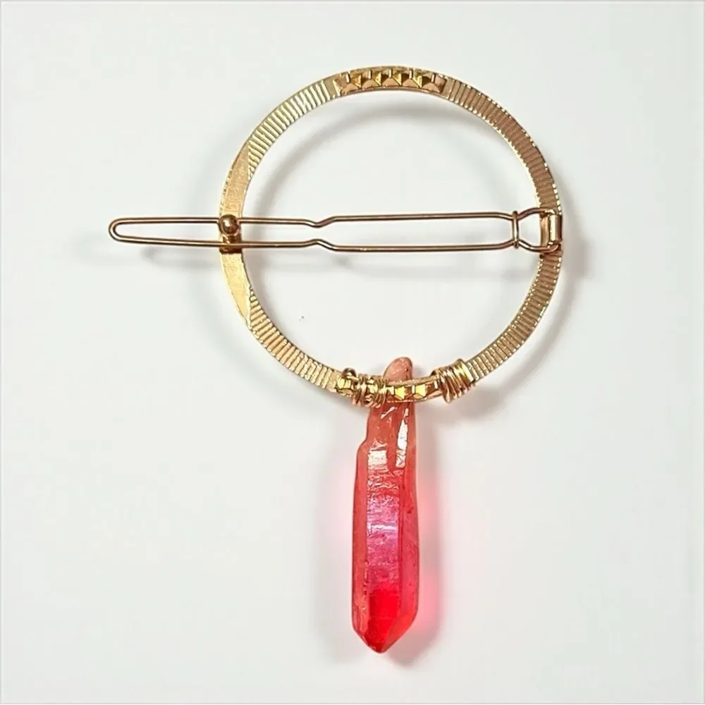 Handmade Genuine Orange Crystal Hairpin